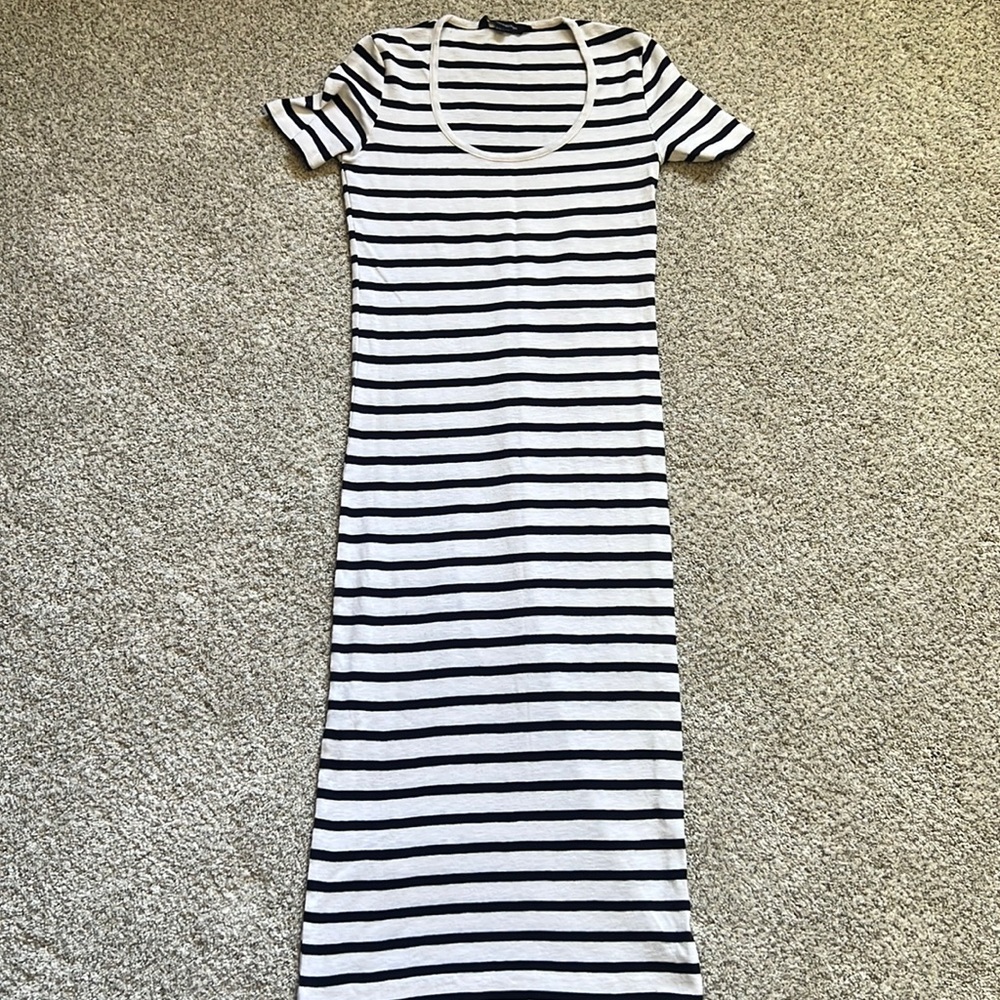 French Connection Black and White Striped Dress
